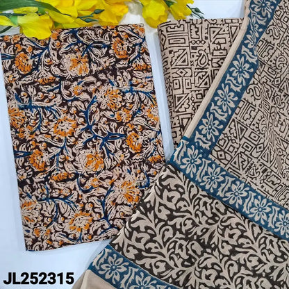 Maroon kalamkari block printed cotton salwar material jl252315-Neidhal