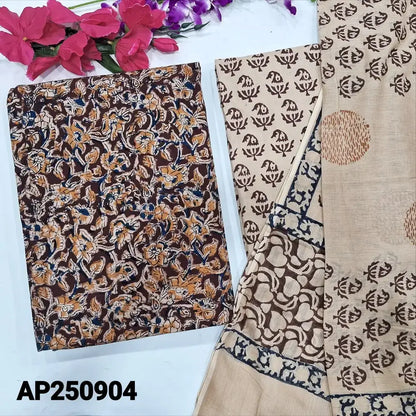 Maroon kalamkari printed cotton salwar material ap250904-Neidhal