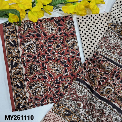 Maroon kalamkari printed soft cotton salwar material my251110-Neihdal