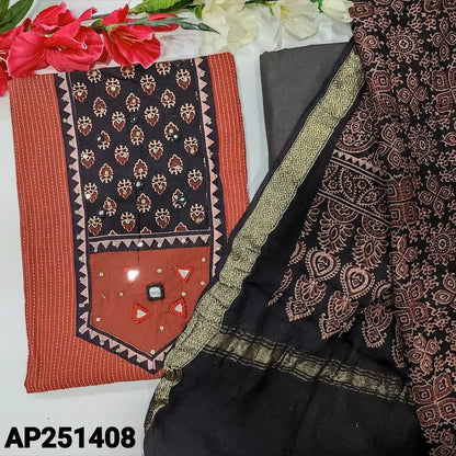 Maroon kantha cotton salwar material ap251408-Neidhal