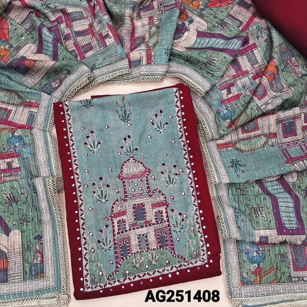 Maroon liquid fabric salwar material ag251408-Neidhal