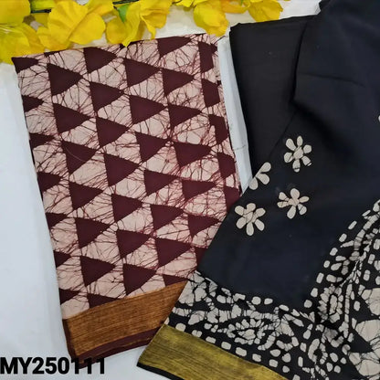 Maroon original wax batik soft cotton salwar material my250111-Neidhal