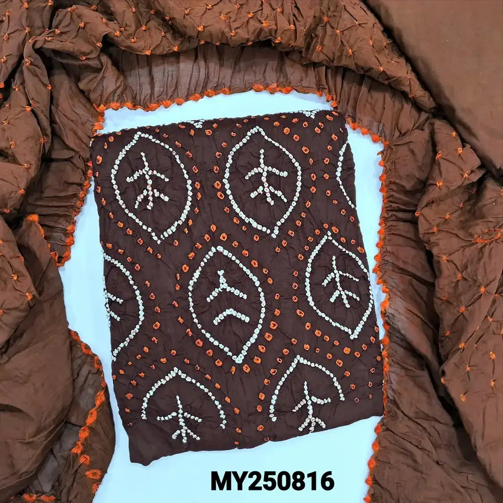 Maroon origninal bandhini cotton salwar material my250816-Neidhal