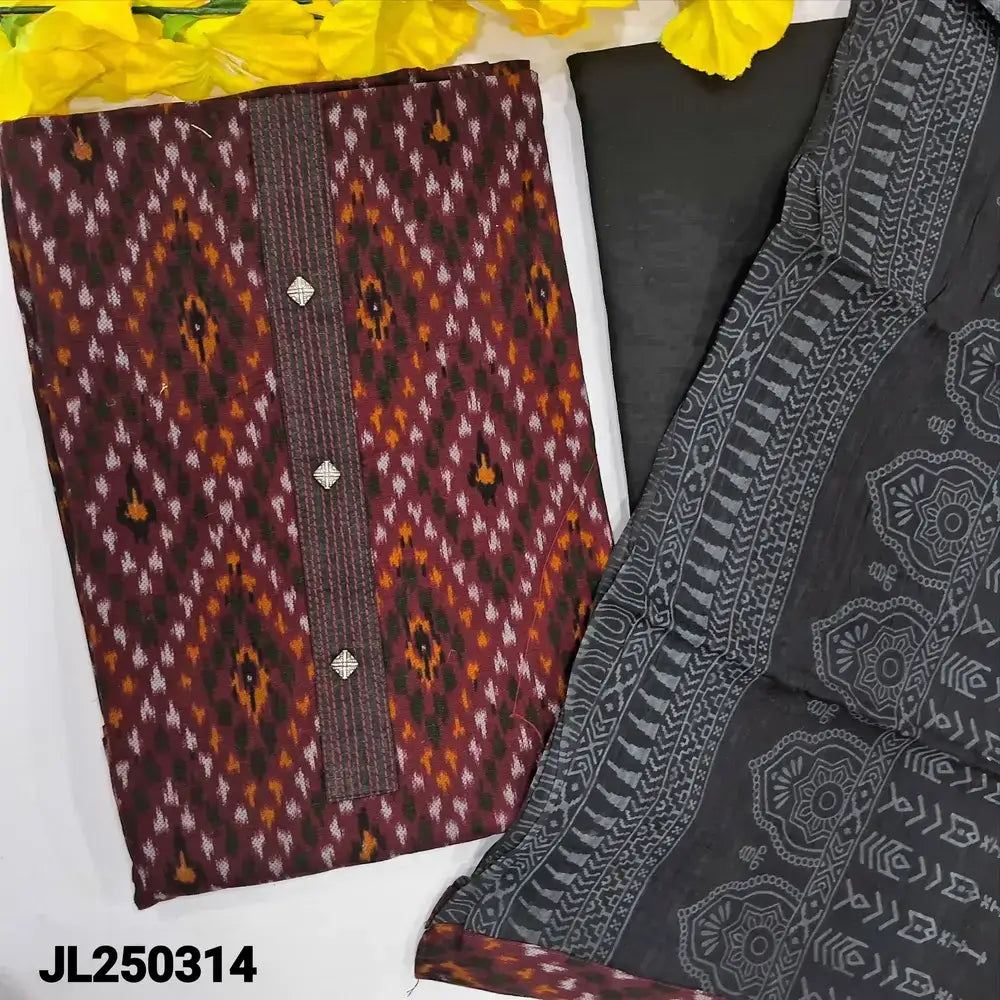 Maroon patola printed cotton salwar material jl250314-Neidhal