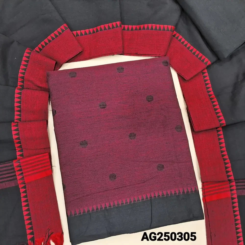 Maroon premium handloom cotton salwar material ag250305 Neidhal