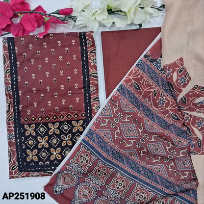 Maroon printed cotton salwar material ap251908-Neidhal