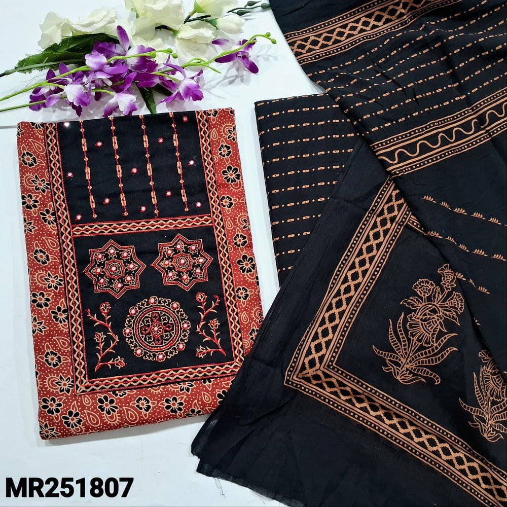 Maroon printed cotton salwar material mr251807-Neidhal