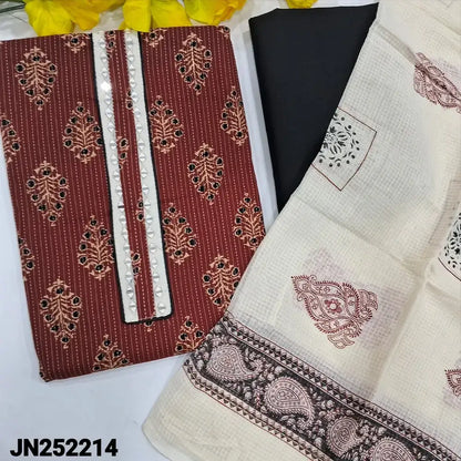 Maroon printed kantha cotton salwar material jn252214-Neidhal