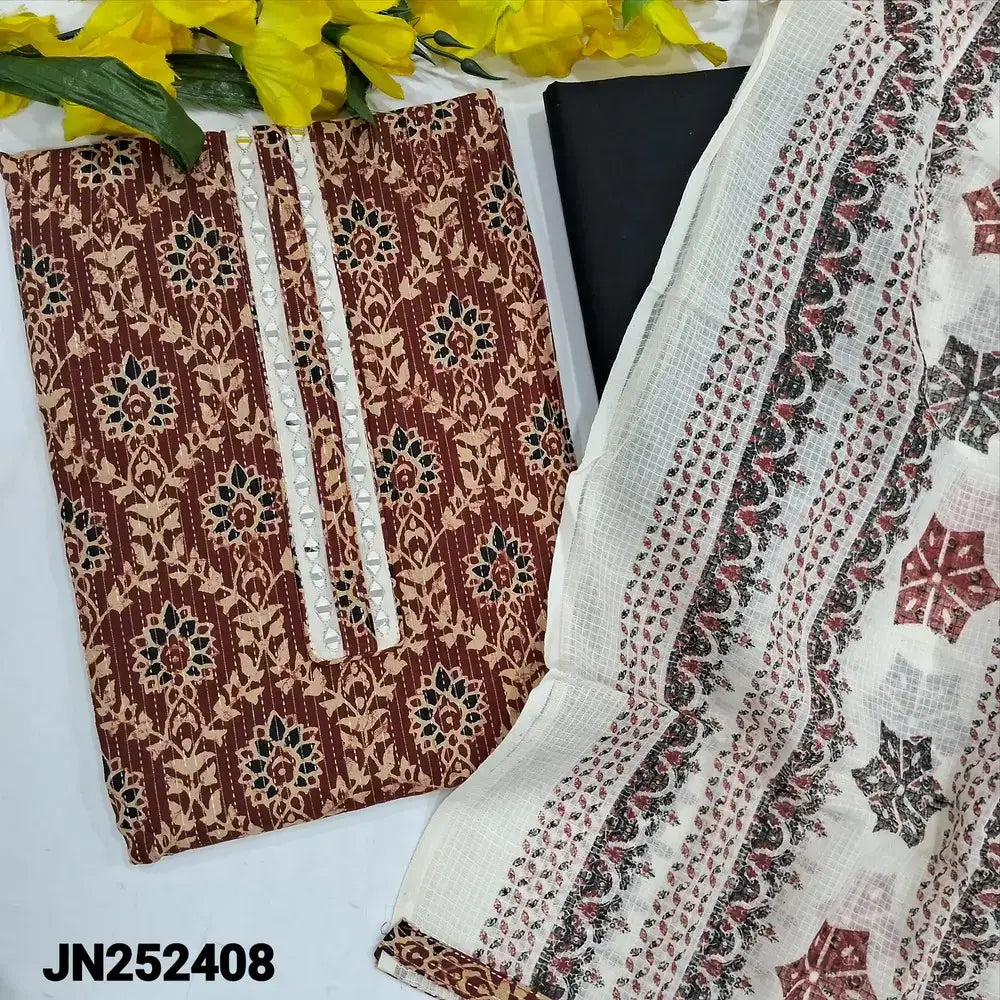 Maroon printed kantha cotton salwar material jn252408-Neidhal