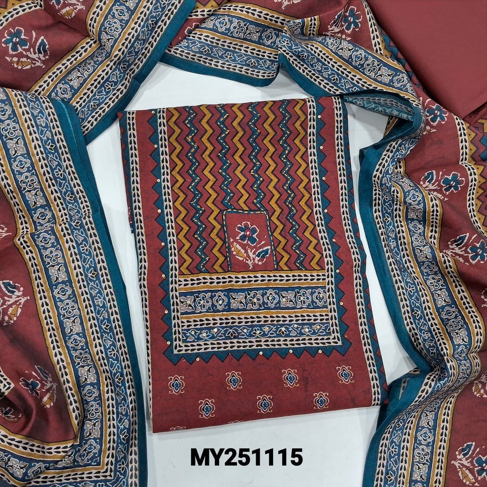 Maroon printed modal cotton salwar material my251115-Neidhal