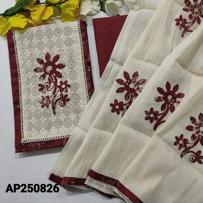 Maroon printed soft cotton salwar material ap250826-Neidhal