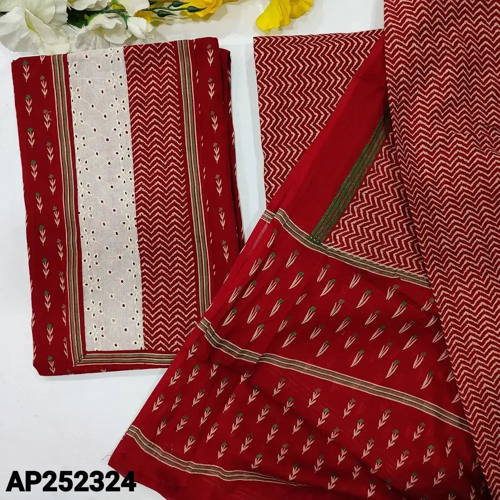 Maroon printed soft cotton salwar material ap252324-Neidhal