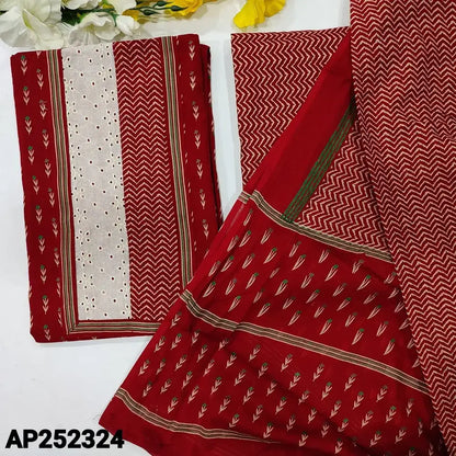 Maroon printed soft cotton salwar material ap252324-Neidhal