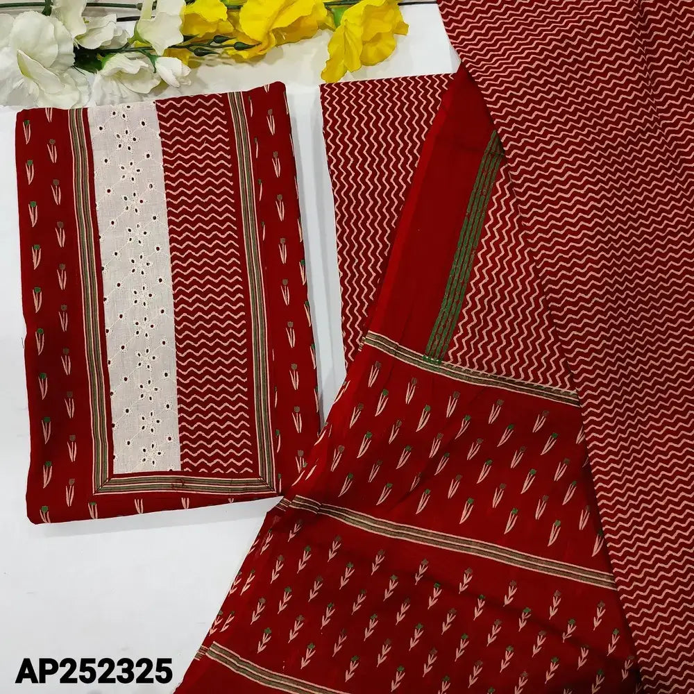Maroon printed soft cotton salwar material ap252325-Neidhal