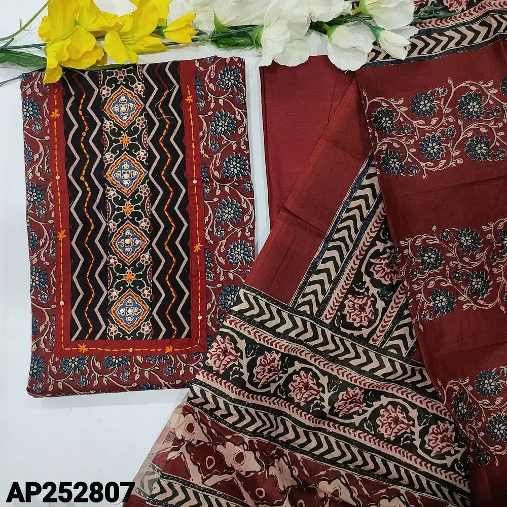 Maroon printed soft cotton salwar material ap252807-Neidhal