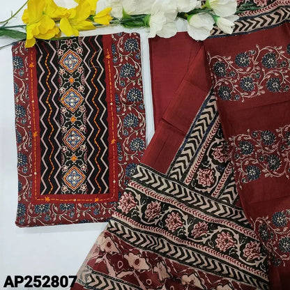 Maroon printed soft cotton salwar material ap252807-Neidhal