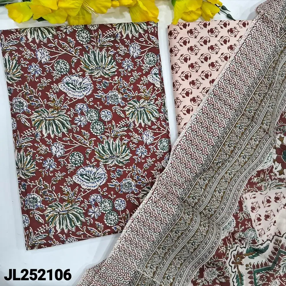 Maroon printed soft cotton salwar material jl252106-Neidhal