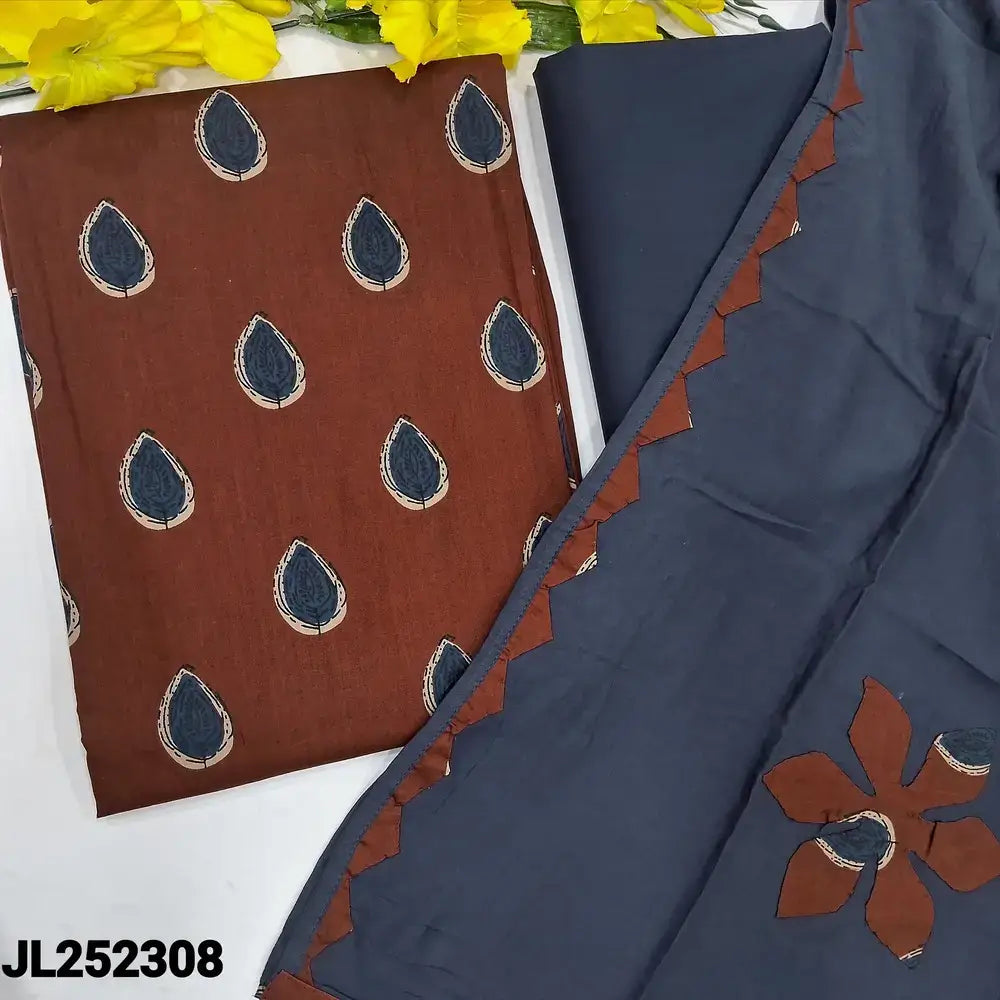 Maroon printed soft cotton salwar material jl252308-Neidhal