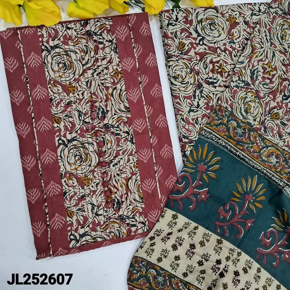 Maroon printed soft cotton salwar material jl252607-Neidhal