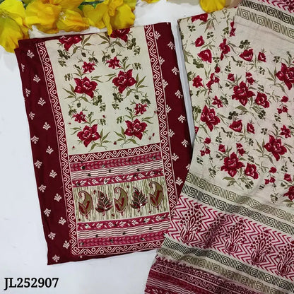 Maroon printed soft cotton salwar material jl252907-Neidhal