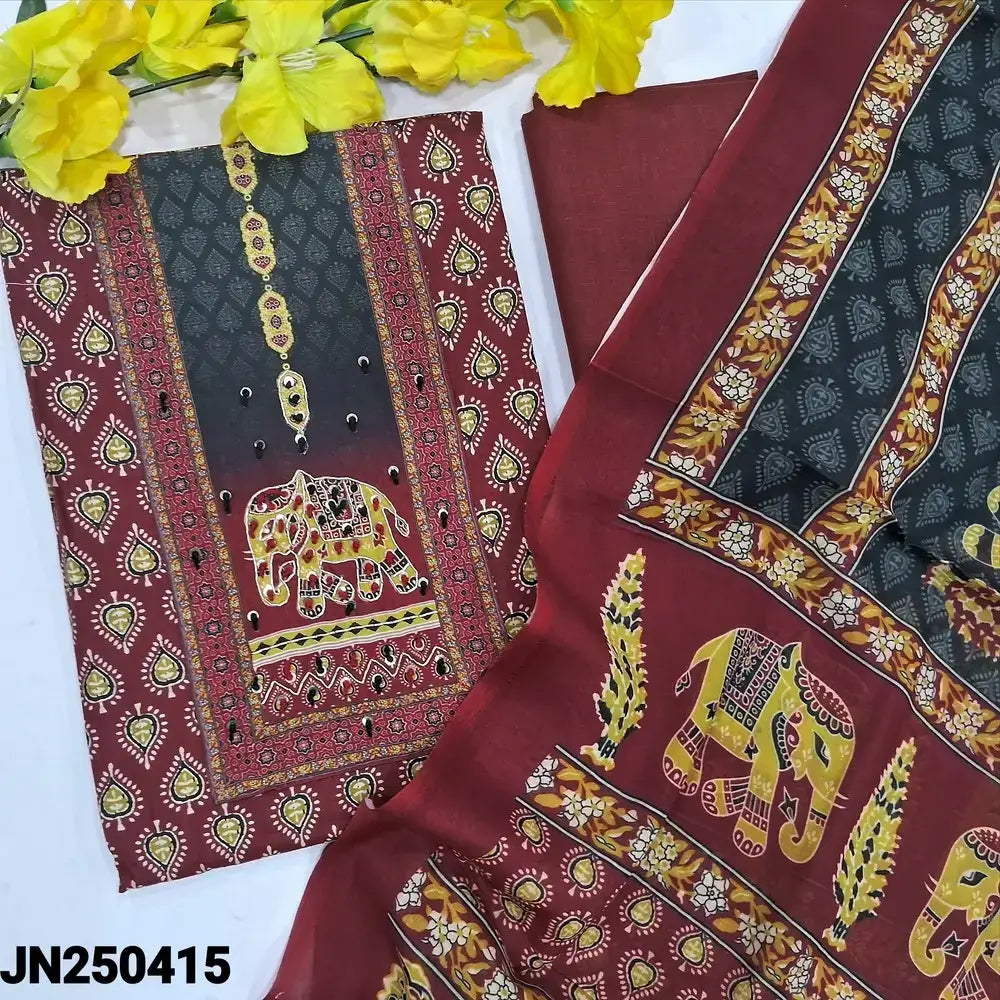Maroon printed soft cotton salwar material jn250415-Neidhal