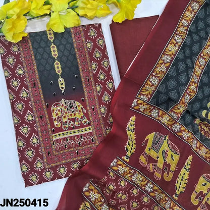 Maroon printed soft cotton salwar material jn250415-Neidhal