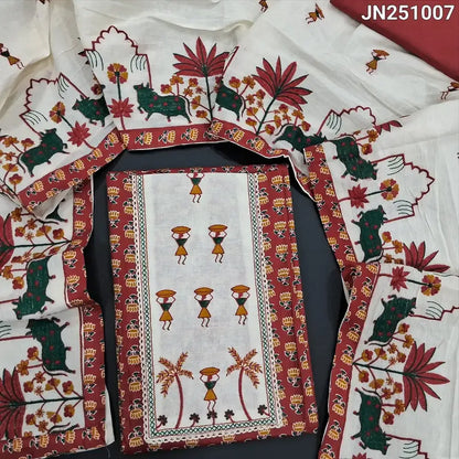 Maroon printed soft cotton salwar material jn251007-Neidhal