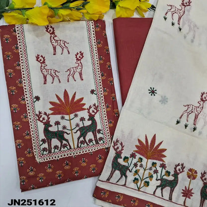 Maroon printed soft cotton salwar material jn251612-Neidhal