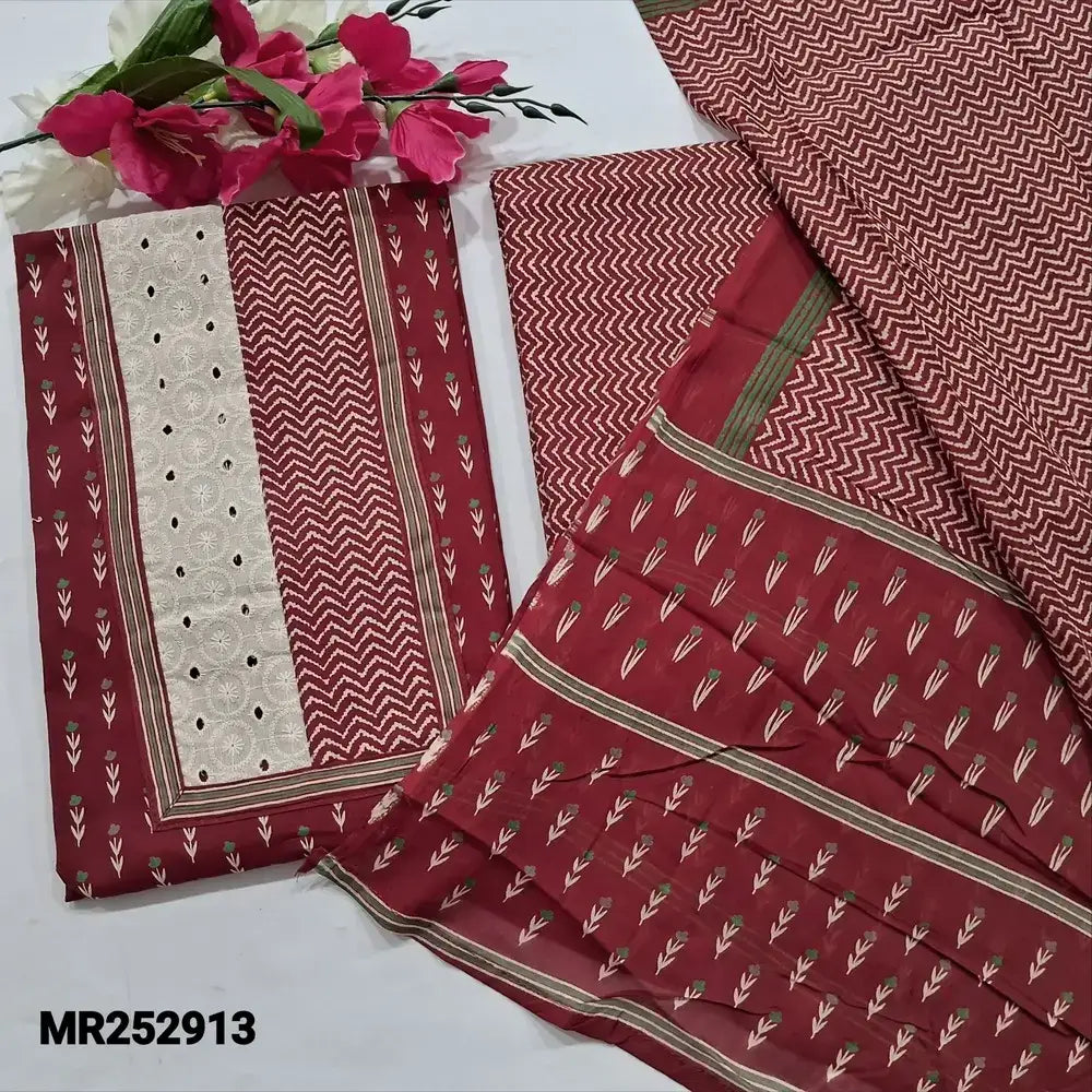 Maroon printed soft cotton salwar material mr252913-Neidhal