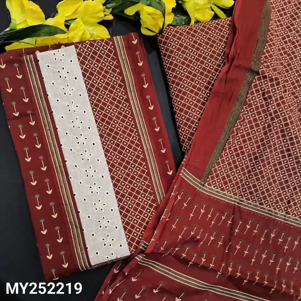 Maroon printed soft cotton salwar material my252219-Neidhal