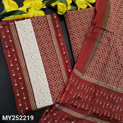 Maroon printed soft cotton salwar material my252219-Neidhal