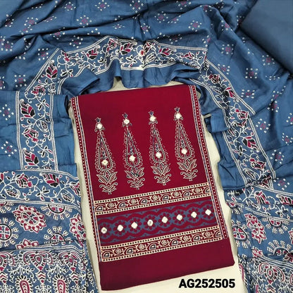 Maroon pure cotton salwar material ag252505 Neidhal