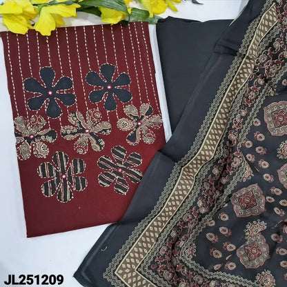 Maroon pure cotton salwar material jl251209-Neidhal