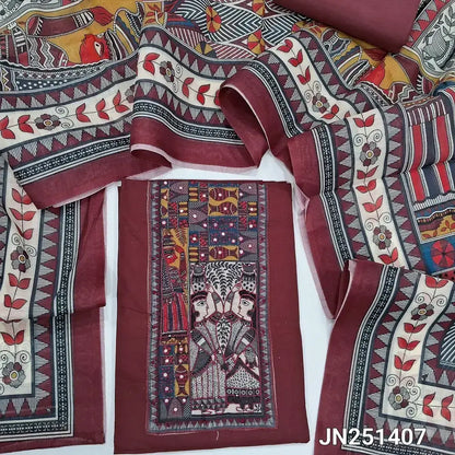 Maroon pure cotton salwar material jn251407-Neidhal