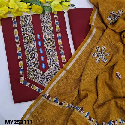 Maroon pure cotton salwar material my253111-Neidhal