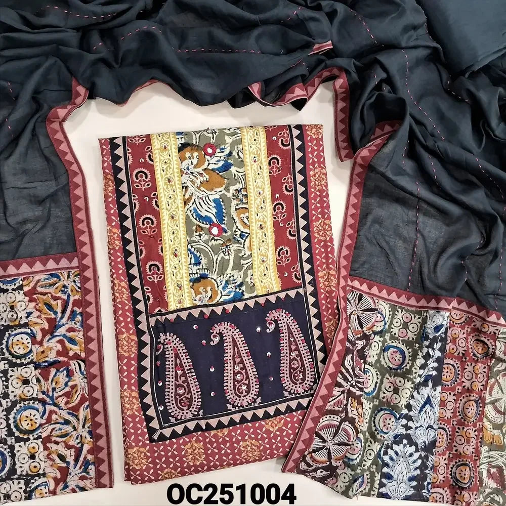 Maroon pure cotton salwar material OC251004-Neidhal