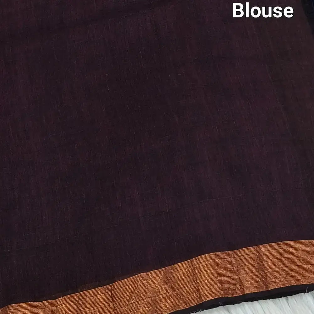 Maroon pure linen hand woven saree ns172-Neidhal