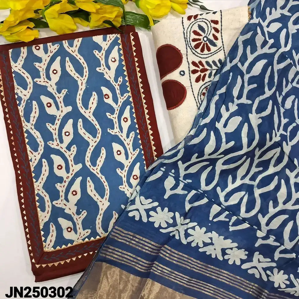 Maroon pure satin cotton salwar material jn250302-Neidhal