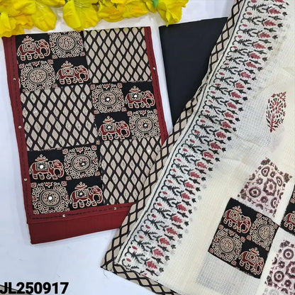 Maroon pure slub cotton salwar material jl250917-Neidhal