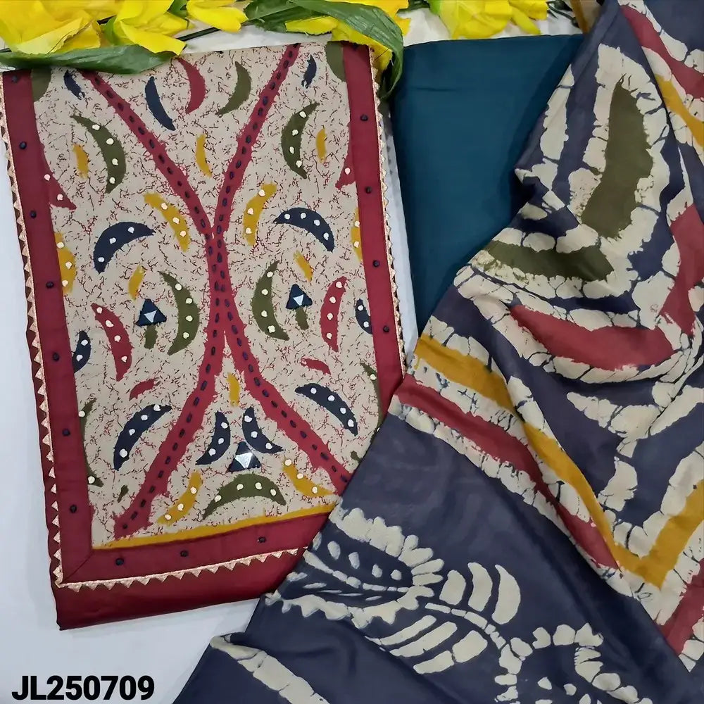 Maroon satin cotton salwar material jl250709-Neidhal