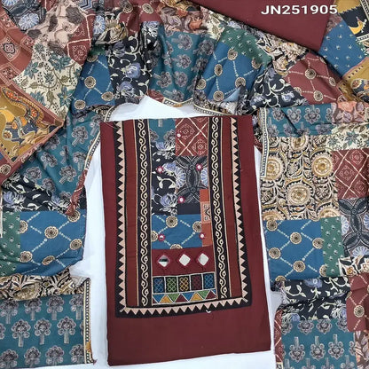 Maroon satin cotton salwar material jn251905-Neidhal