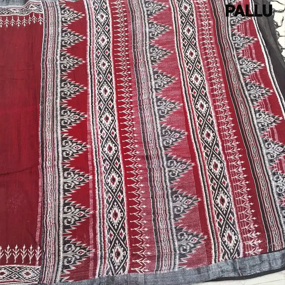 Maroon semi linen saree ns201-Neidhal