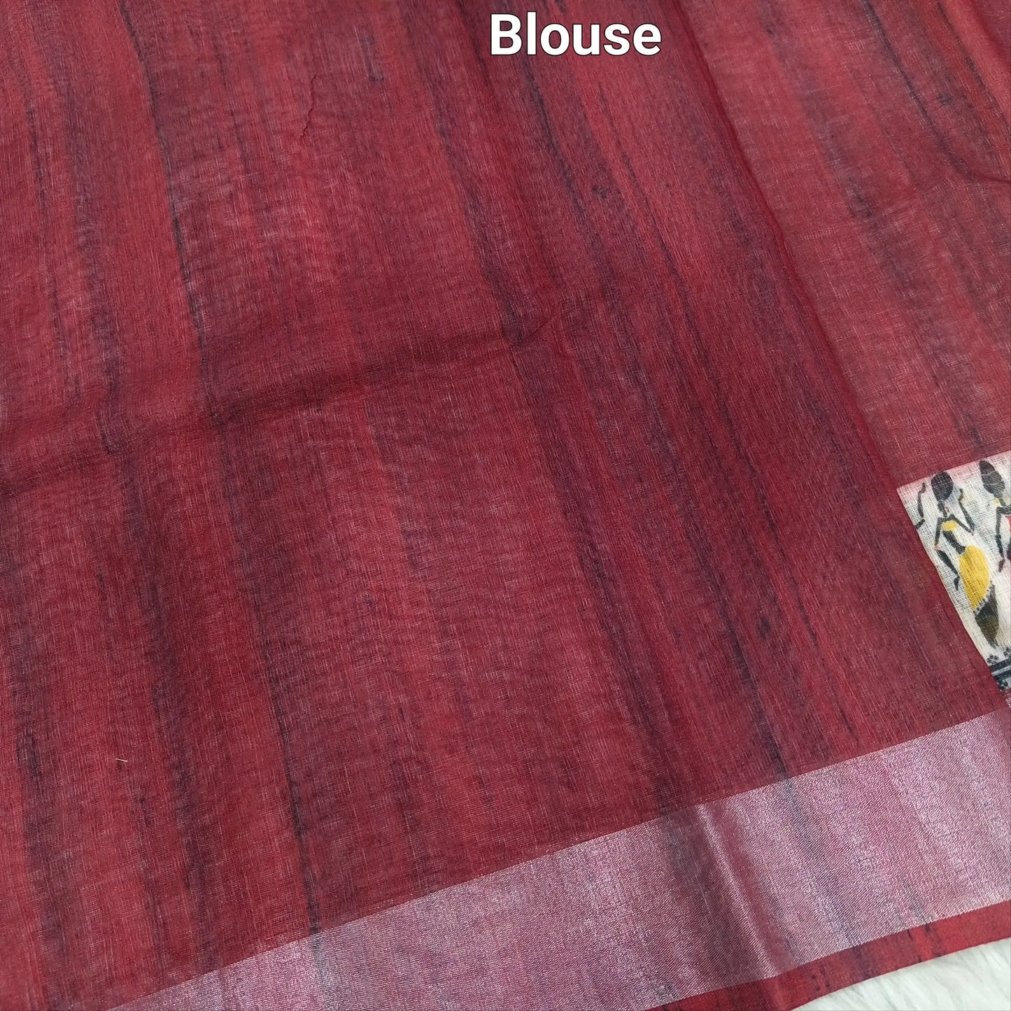 Maroon semi linen saree ns84-Neidhal