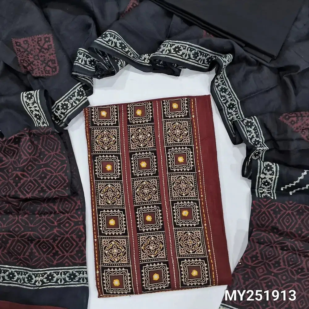 Maroon slub cotton salwar material my251913-Neidhal