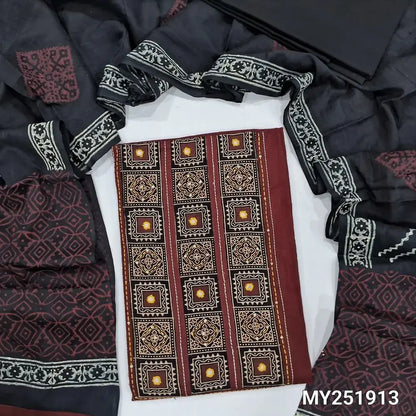 Maroon slub cotton salwar material my251913-Neidhal