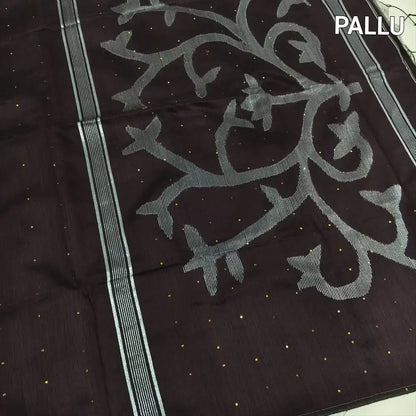 Maroon slub silk cotton saree ns156-Neidhal