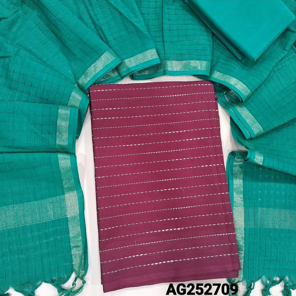 Maroon south handloom cotton salwar material ag252709 Neidhal