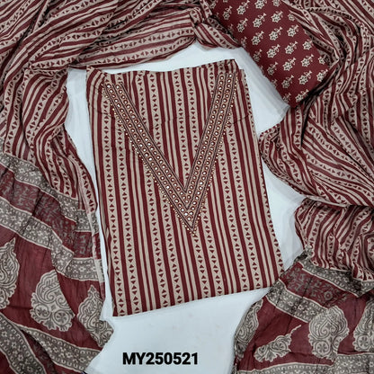 Maroon vertical printed soft cotton salwar material my250521-Neidhal