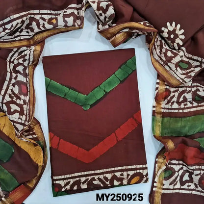Maroon wax batik cotton salwar material my250925-Neidhal