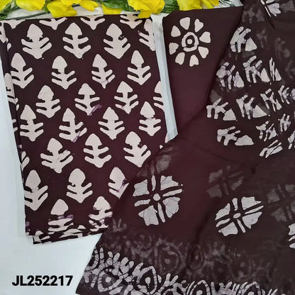Maroon wax batik dyed modal cotton salwar material jl252217-Neidhal